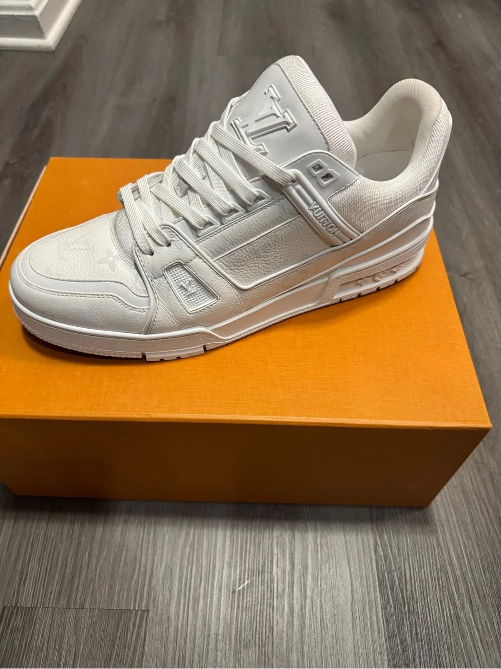 Louis Vuitton White Monogram Embossed Low-Top Sneakers